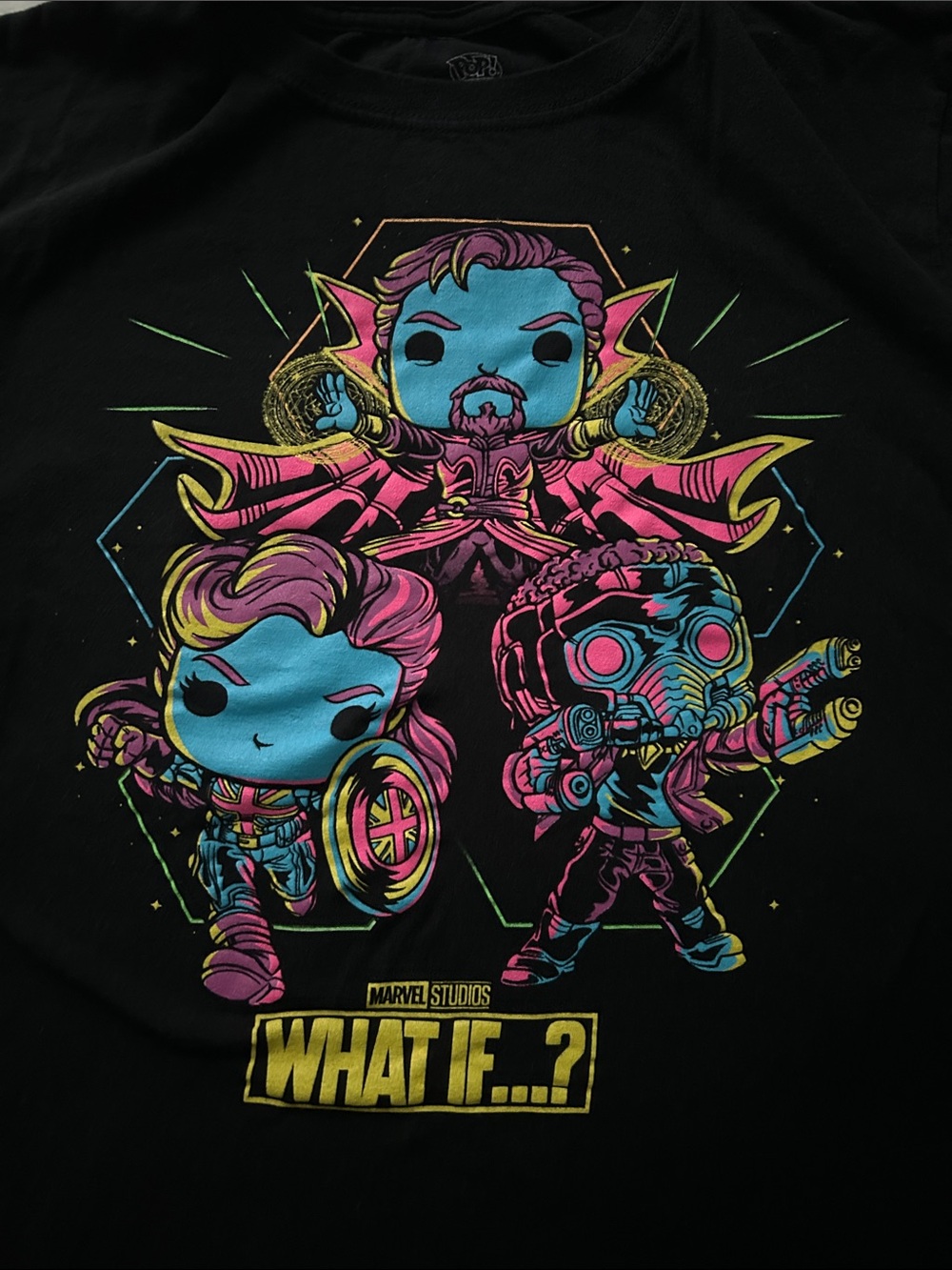 Funko Pop! Marvel Studios What If…? T-shirt. Doctor Strange, captain Carter, Sta - Picture 3 of 6